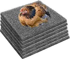 6 Pack Nesting Pads for Chicken Coop 12” x 12” Chicken Nesting Pads Washable Plastic Nesting Box Pads Chicken Coop Accessories for Chicken Hen Box Laying Eggs (Gray)