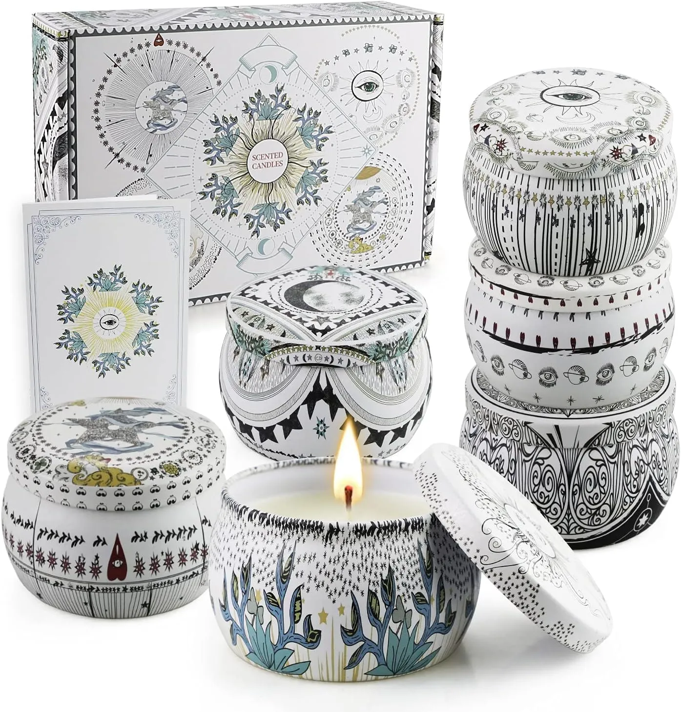 6 Pack Scented Candles Gift Set, Aromatherapy Candles for Home Scented, 200H Long Lasting Soy Wax Candle Gifts for Women, Ideal for Birthday, Mother's Day, Valentine, Christmas