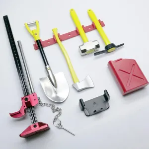 6pcs Simulation Shovel Hammer Decorative Tools Fit for 1/10 SCX10 Trx-4 Crawler Car
