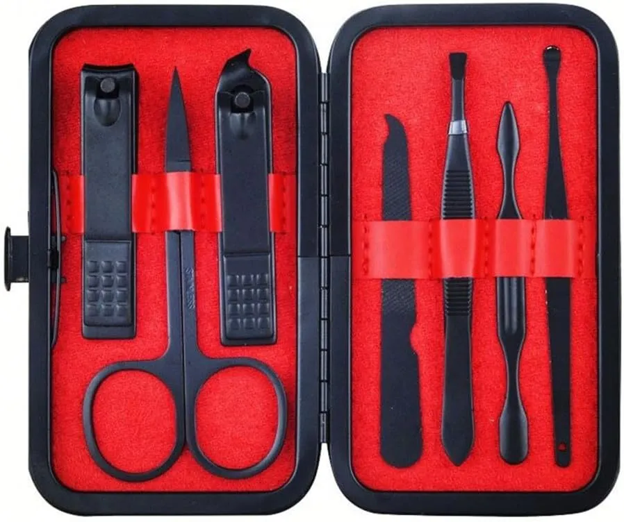 7 Pcs Nail Cutter Pedicure Scissors Set Stainless Steel Eagle Hook Portable Manicure Nail Clipper Tool Set,7,Piece setA