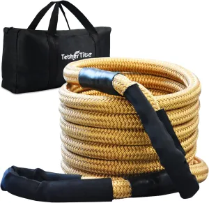 7/8in x 20ft Kinetic Recovery Tow Rope 28,000lbs Heavy-Duty Energy Rope Offroad Snatch Strap for Jeep Car Vehicle Truck ATV UTV SUV, Gold