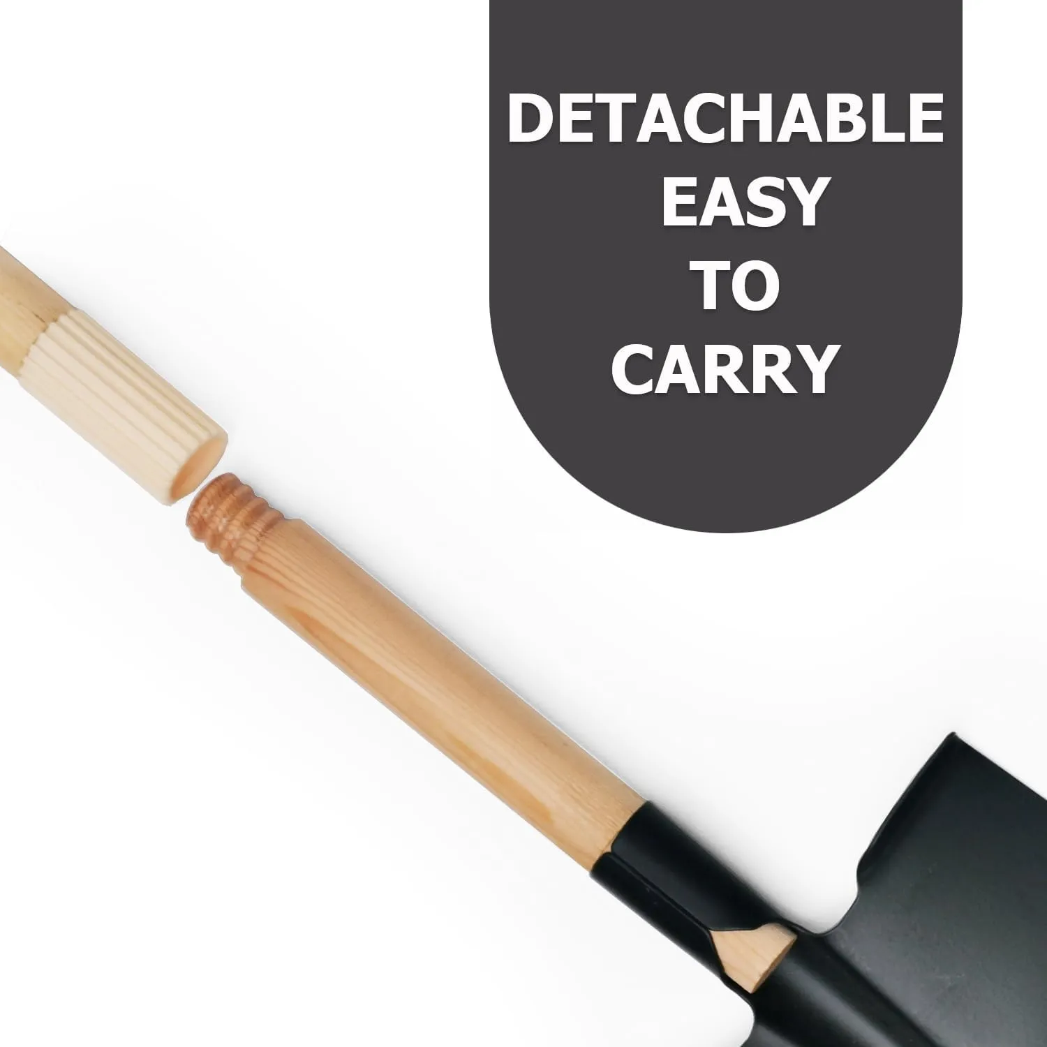 7PCS Kids Gardening Tools, Long Shovel, Rake for Leaves, Spade, Hoe, Steel Heads & Real Wood Handle, Yard Tools for Children Toddlers Gifts