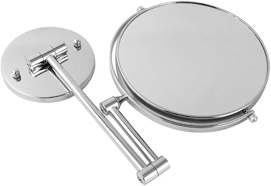 8-inch Two-Sided Wall Mounted Mirror Extending Folding Bathroom Shaving Cosmetic Make Up Mirror- 3X/1X Magnification (Color : #7)