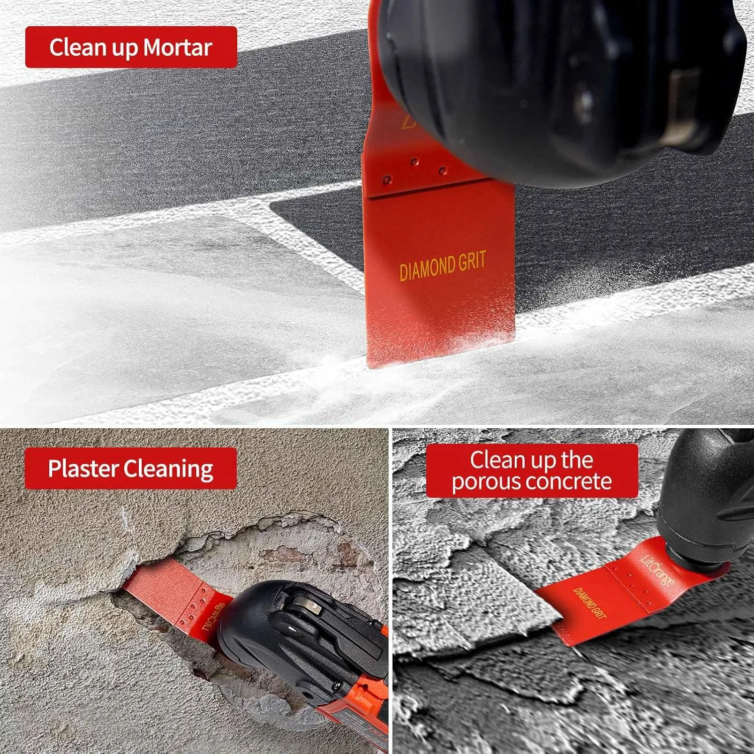 8 Pcs Diamond Oscillating Blades, Oscillating Multi Tool Diamond Saw Blades for Grout Removal, Flush Cut, Cleaning Mortar