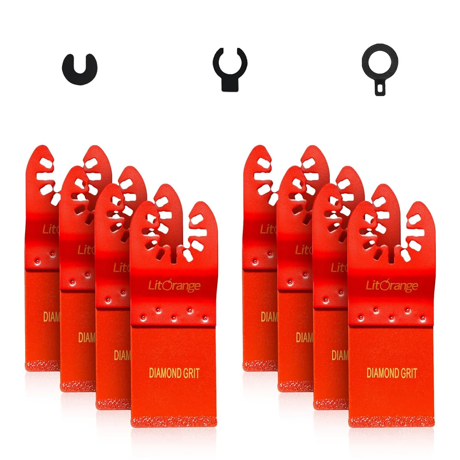 8 Pcs Diamond Oscillating Blades, Oscillating Multi Tool Diamond Saw Blades for Grout Removal, Flush Cut, Cleaning Mortar