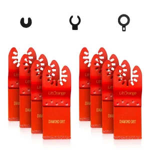 8 Pcs Diamond Oscillating Blades, Oscillating Multi Tool Diamond Saw Blades for Grout Removal, Flush Cut, Cleaning Mortar