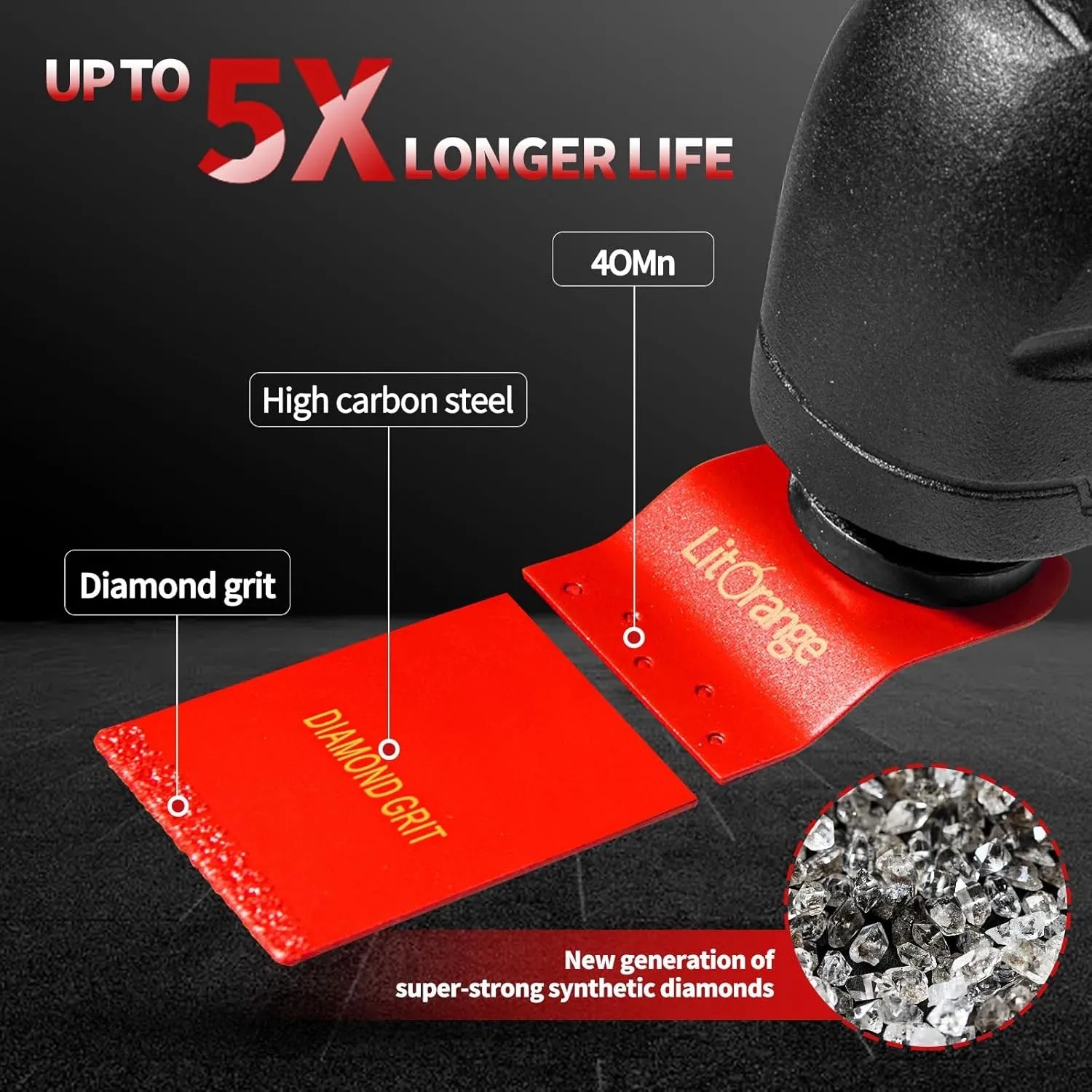 8 Pcs Diamond Oscillating Blades, Oscillating Multi Tool Diamond Saw Blades for Grout Removal, Flush Cut, Cleaning Mortar