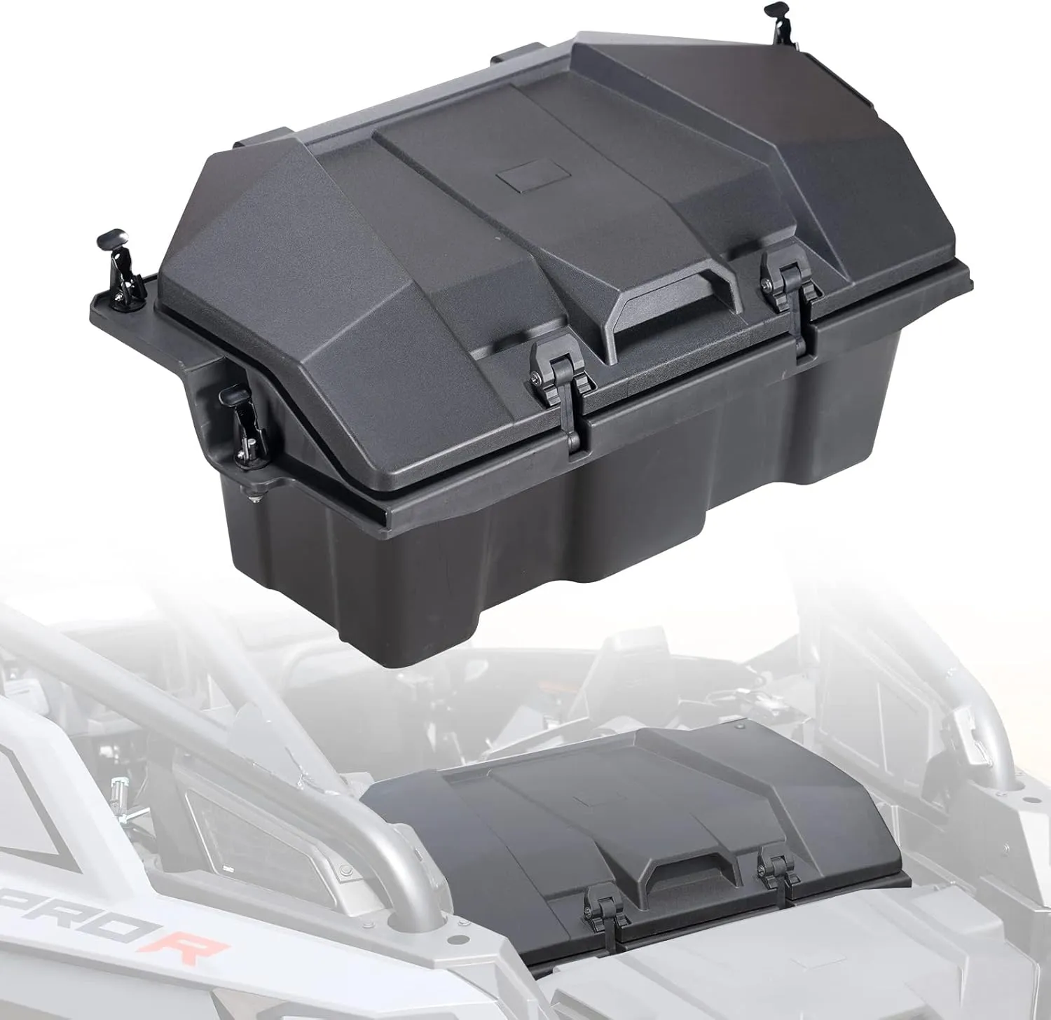 A & UTV PRO 60 QT Forward Cargo Box Compatible with 2022 2023 2024 Polaris RZR PRO R/Pro R 4, Rear Storage Bin Bed Tool Box Accessories, Waterproof Dust Resistant, Replace OEM # 2884235