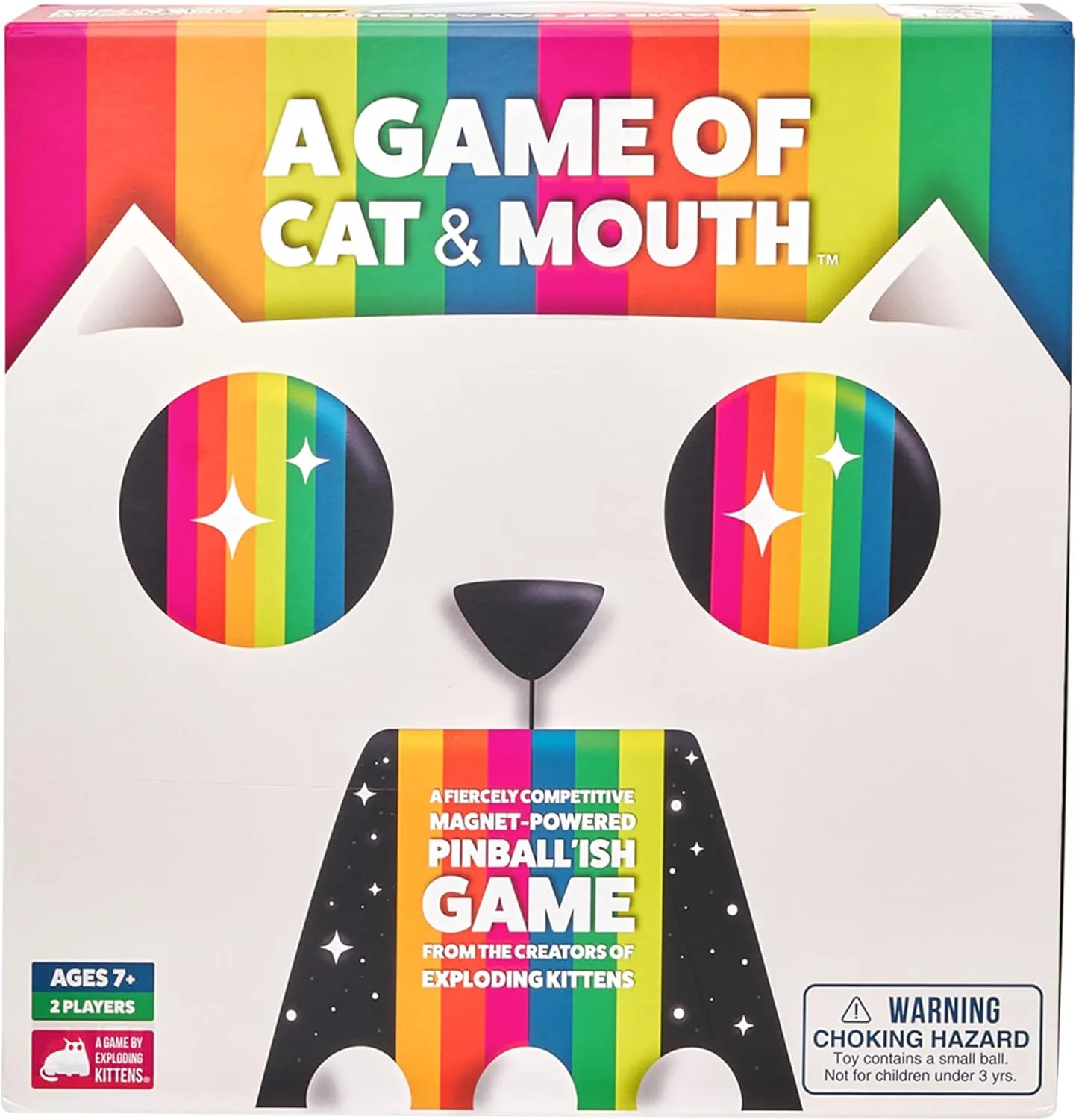 A Game of Cat and Mouth by Exploding Kittens - 2 Players - Ages 7  - 15 Minutes to Play - Magnet Powered Pinball Game -Outdoor Party Games - Party Games for Kids and Adults