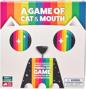 A Game of Cat and Mouth by Exploding Kittens - 2 Players - Ages 7  - 15 Minutes to Play - Magnet Powered Pinball Game -Outdoor Party Games - Party Games for Kids and Adults