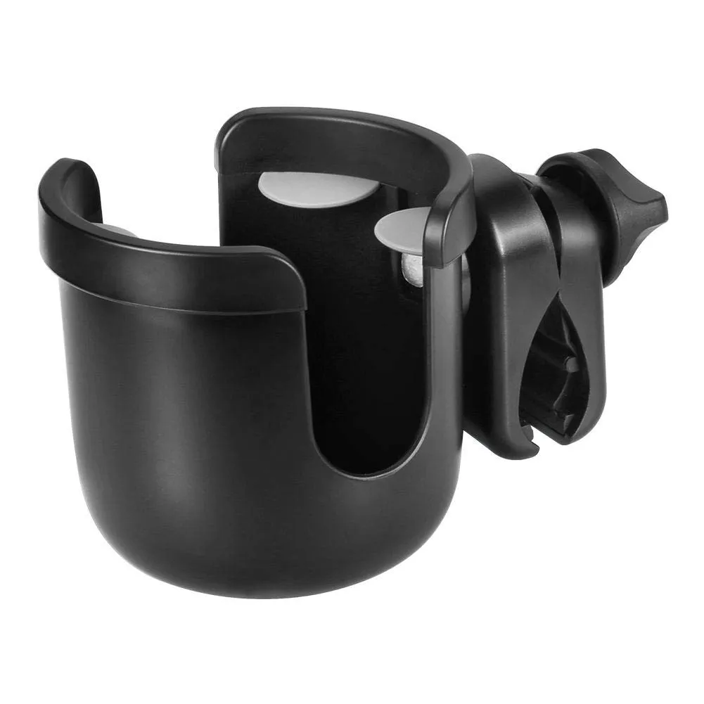 Accmor Stroller Cup Holder, Universal Cup Holder, Bike Cup Holder, 360° Rotatable Large Caliber Drinks Holder for Stroller, Bike, Wheelchair, Walker, Black, 2 Pack