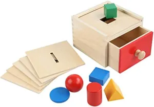 Adena Montessori Sorting Drop Box Toy with 6 Borad and Drawer Educational Toys for Kids Baby Toddlers