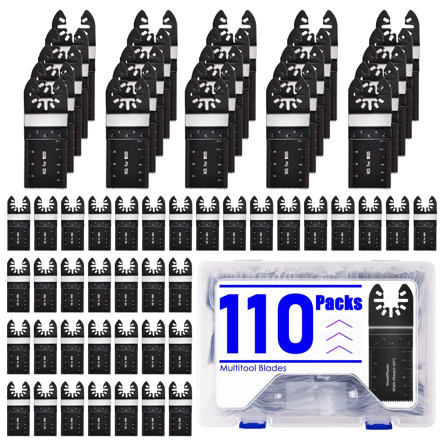 Adust 110 Wood Multi Tools Blades Kits Multitool Blades Oscillating Saw Blades Fit Dewalt Tools Ryobi Bosch Ridgid Milwaukee Rockwell Fein Multimaster Craftsman Oscillating Tool Blades (110)