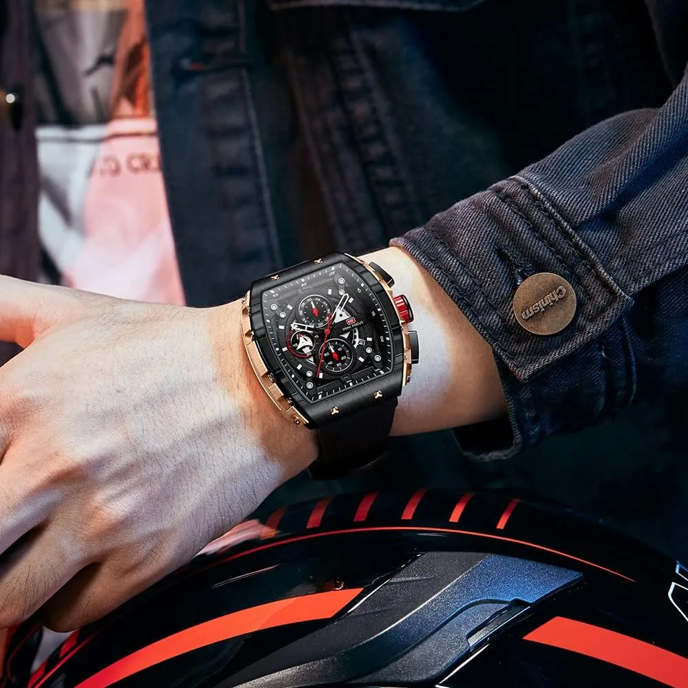 AIMES Watch Wristwatch for Men Fashion Casual Cool Big Dial Watch Luminous Waterproof Sport Analog Quartz Business Mens Watches Silicon Strap Dress Watch