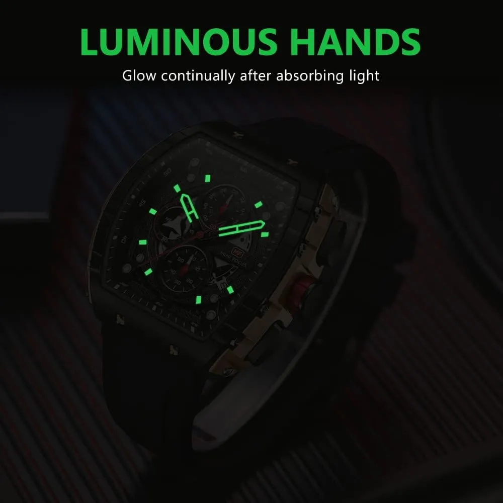 AIMES Watch Wristwatch for Men Fashion Casual Cool Big Dial Watch Luminous Waterproof Sport Analog Quartz Business Mens Watches Silicon Strap Dress Watch