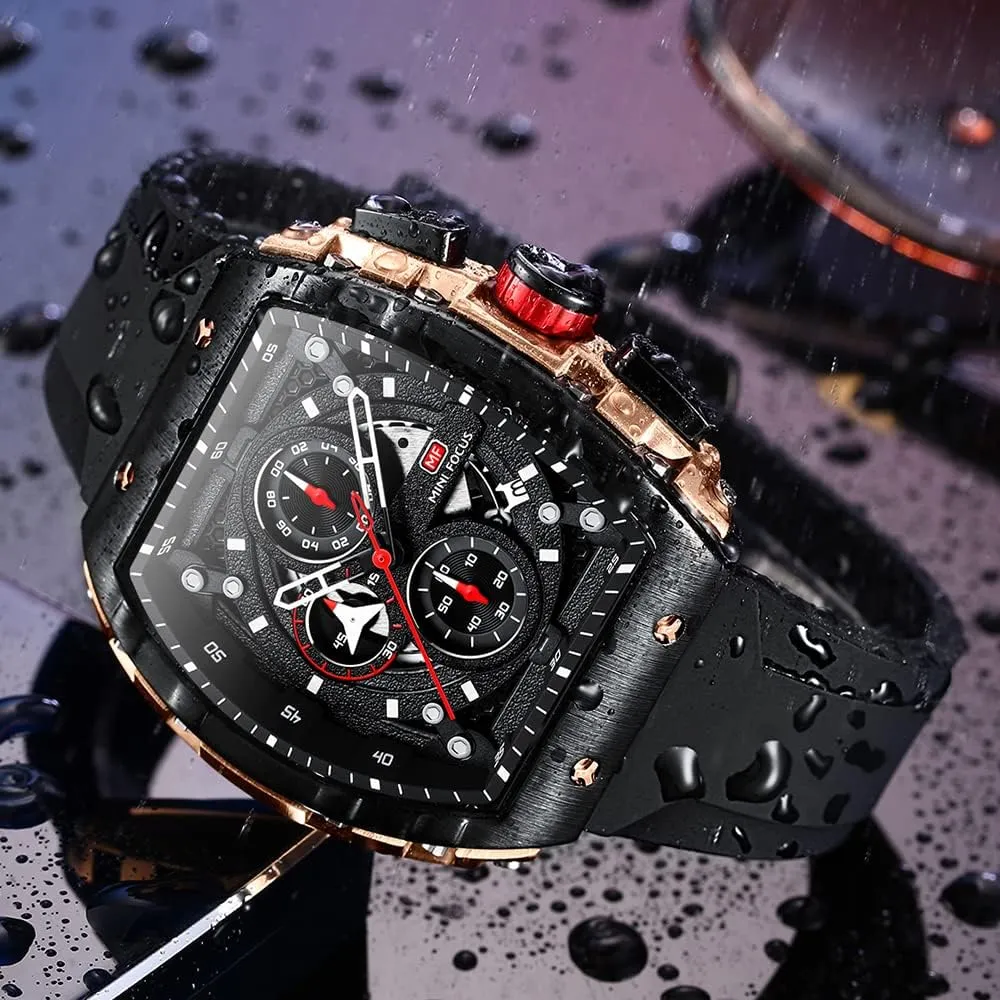 AIMES Watch Wristwatch for Men Fashion Casual Cool Big Dial Watch Luminous Waterproof Sport Analog Quartz Business Mens Watches Silicon Strap Dress Watch