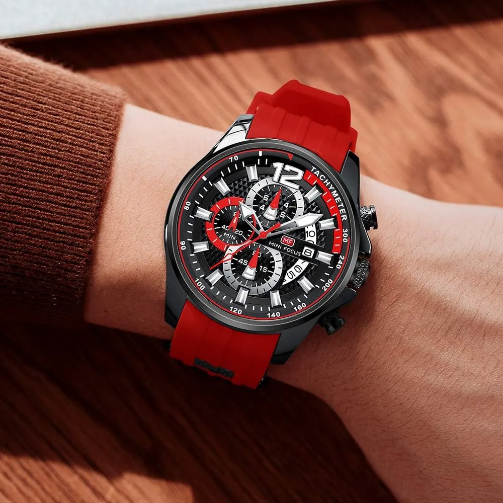 AIMES Watches for Mens Fashion Sports Waterproof Chronograph Watches with Silicone Strap Business Work Wrist Watch Auto Date