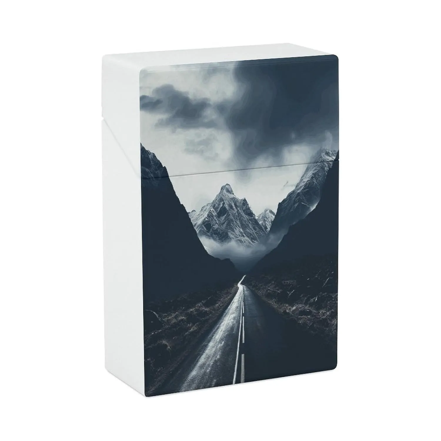 Airtight Cigarette Dry Box，Dark Road to Mountains Printed Waterproof Cigarette Case，Protects Cigarettes from Water, Great for Outdoor Adventures