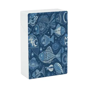 Airtight Cigarette Dry Box，Fish and Shells Printed Waterproof Cigarette Case，Protects Cigarettes from Water, Great for Outdoor Adventures