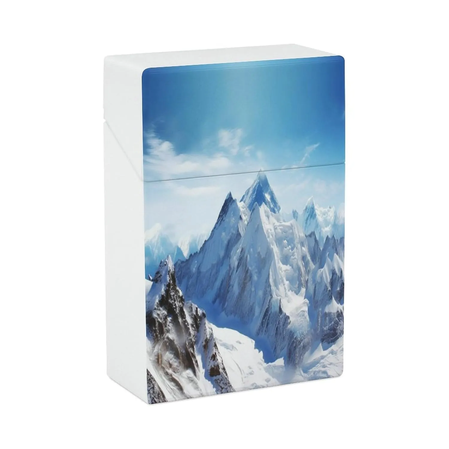 Airtight Cigarette Dry Box，Snow Mountain Scenery Printed Waterproof Cigarette Case，Protects Cigarettes from Water, Great for Outdoor Adventures