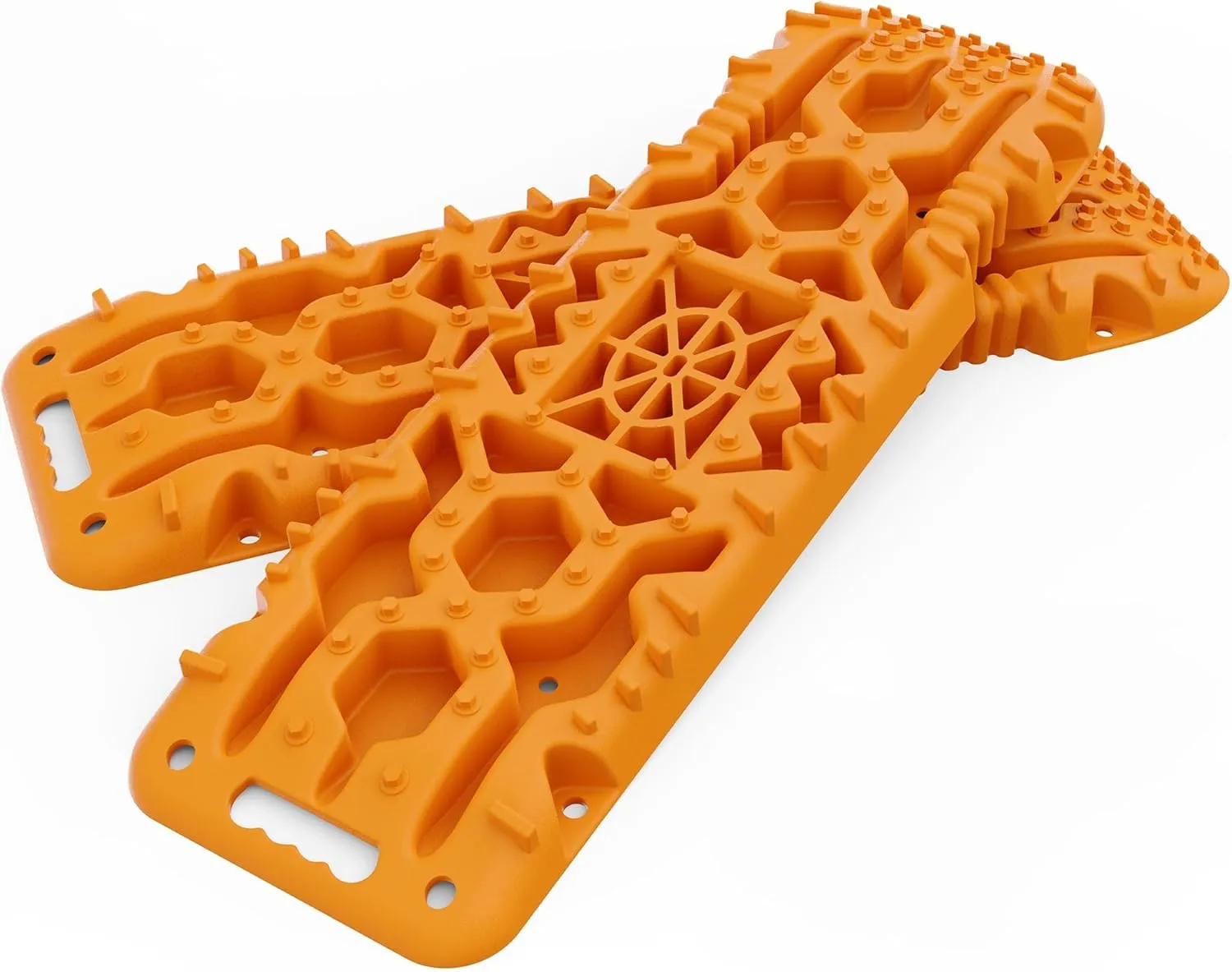 ALL-TOP Traction Boards with Build-in Jack Base, 2PCS Recovery Boards for Overlanding (4th Gen, Orange)