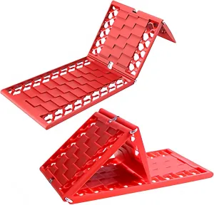 All-Weather Foldable Auto Traction Mat Tire Grip Aid, Self-rescue Off-road board, Anti-skid Pad, Ideal to Unstuck Your Car From Snow, Ice, Mud, and Sand (2-Pack)