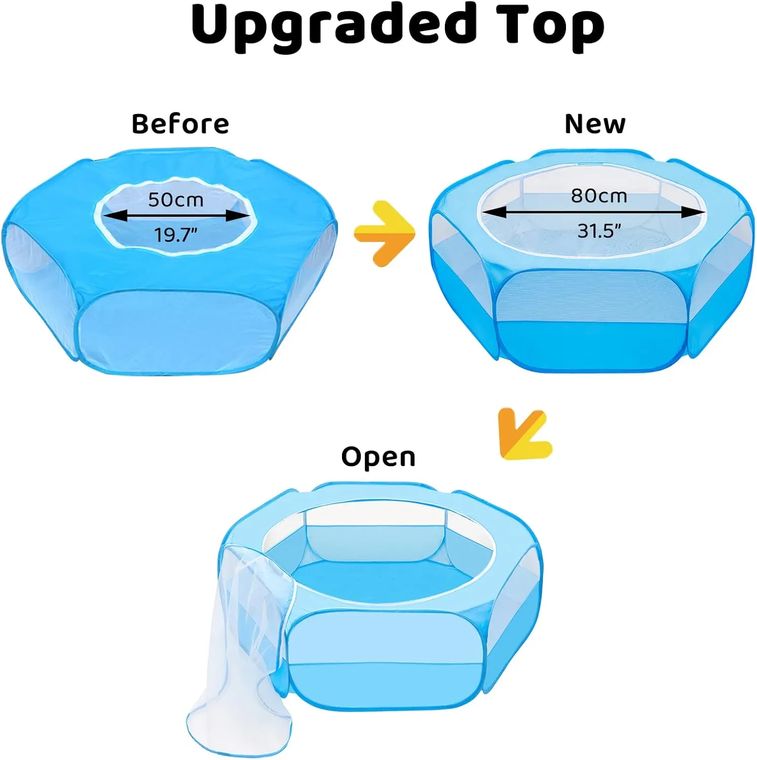 Amakunft Small Animal Pop-Up Playpen with Mesh Cover, 47'' x 23.6'' x 15'' Chicken Brooder Box, Play Pen Indoor Outdoor for Guinea Pigs, Bunny, Rabbits, Ferrets, Chinchillas, Kittens