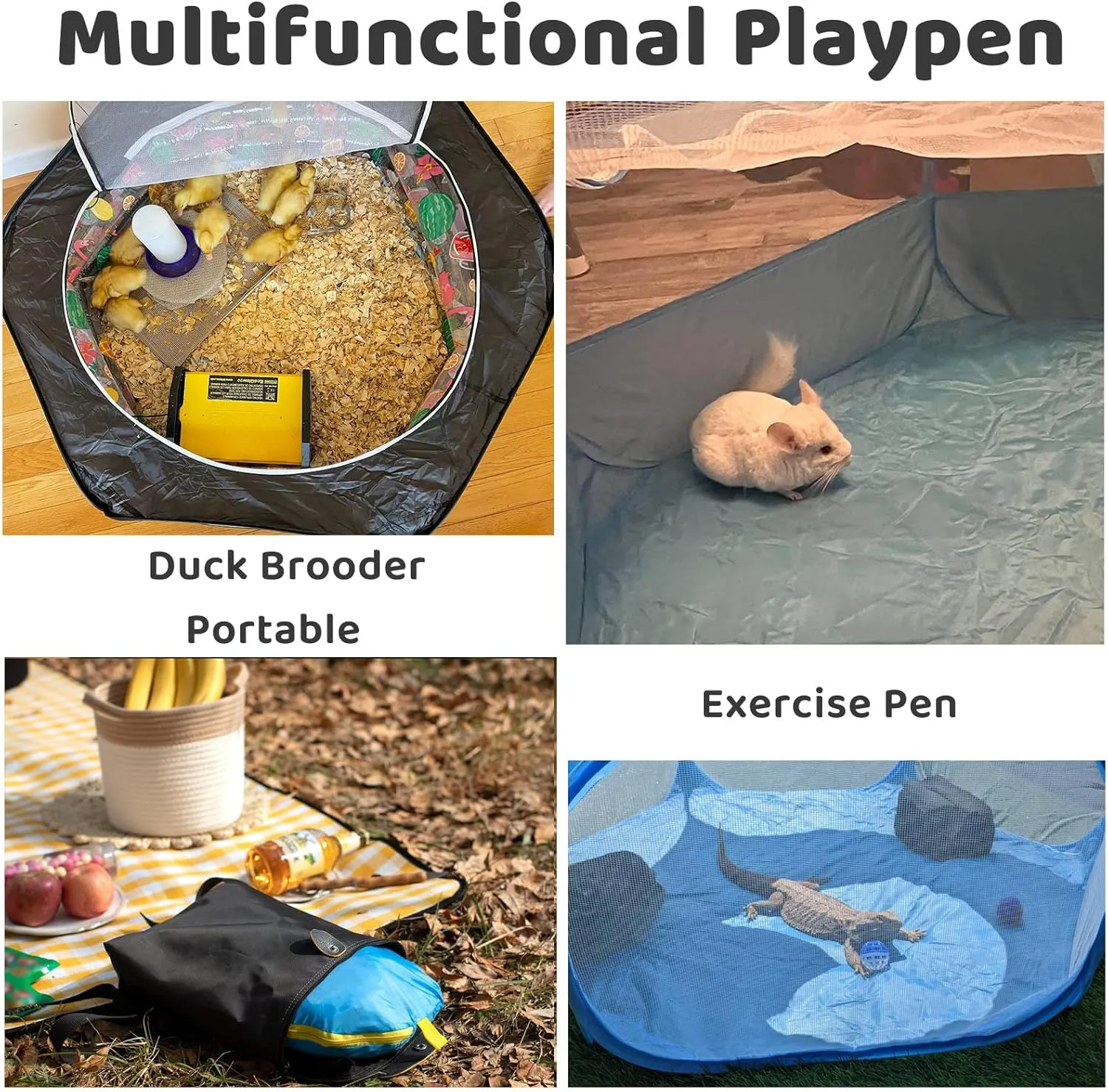 Amakunft Small Animal Pop-Up Playpen with Mesh Cover, 47'' x 23.6'' x 15'' Chicken Brooder Box, Play Pen Indoor Outdoor for Guinea Pigs, Bunny, Rabbits, Ferrets, Chinchillas, Kittens