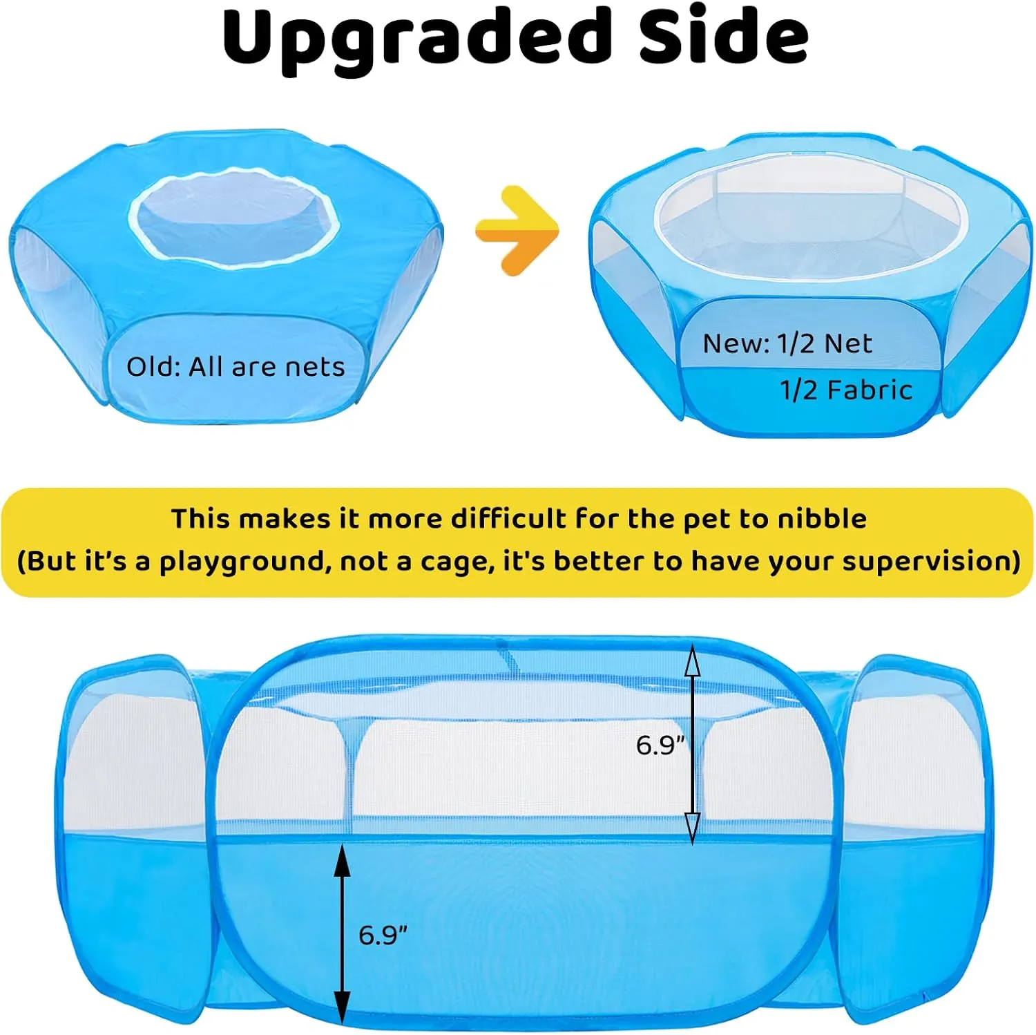 Amakunft Small Animal Pop-Up Playpen with Mesh Cover, 47'' x 23.6'' x 15'' Chicken Brooder Box, Play Pen Indoor Outdoor for Guinea Pigs, Bunny, Rabbits, Ferrets, Chinchillas, Kittens