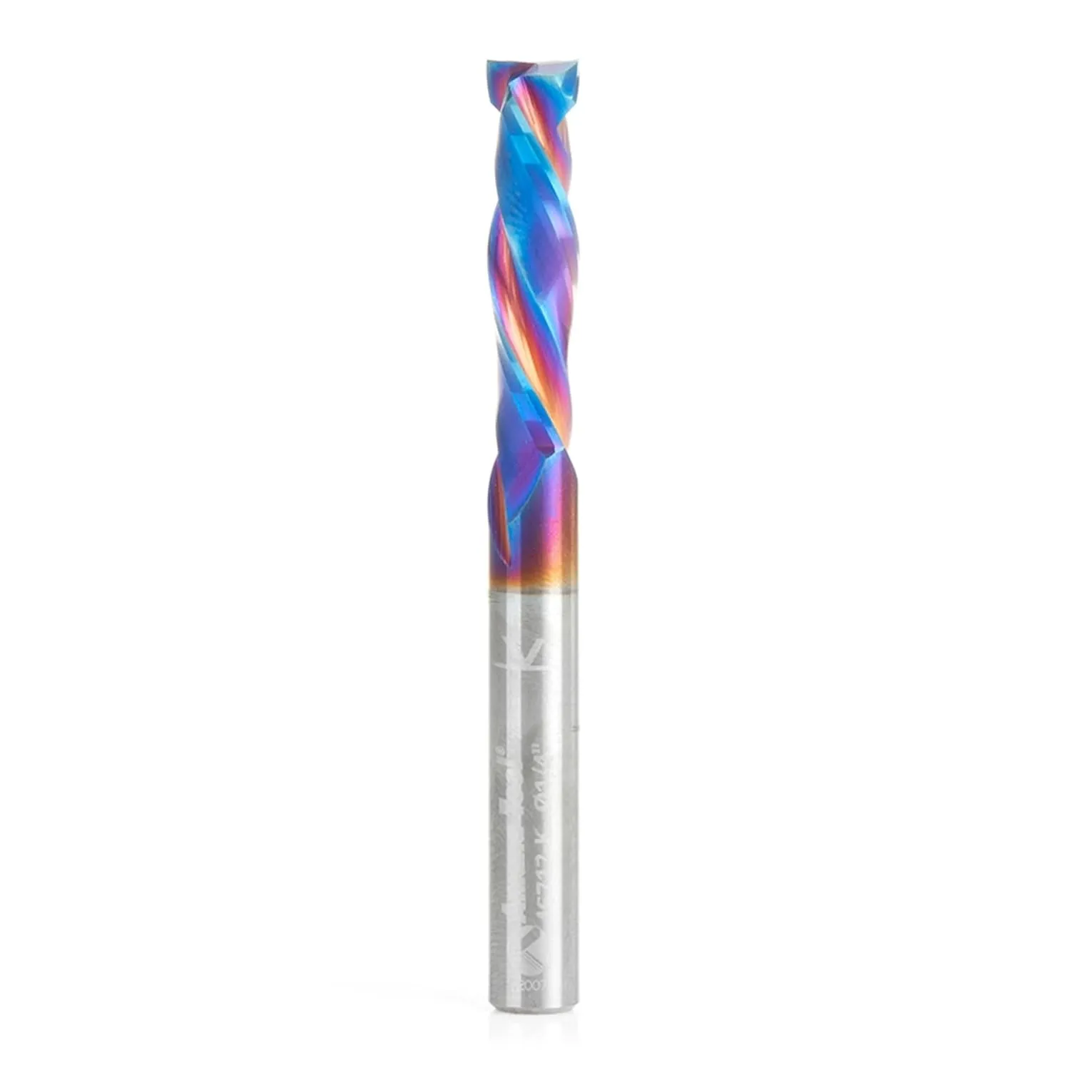 Amana Tool Spektra Extreme Tool Life Coated Solid Carbide CNC Mortise Compression Spiral Router Bit, 46712-K, 1/4 D x 1 CH x 1/4 SHK x 2-1/2 Inch Long 2 Flute
