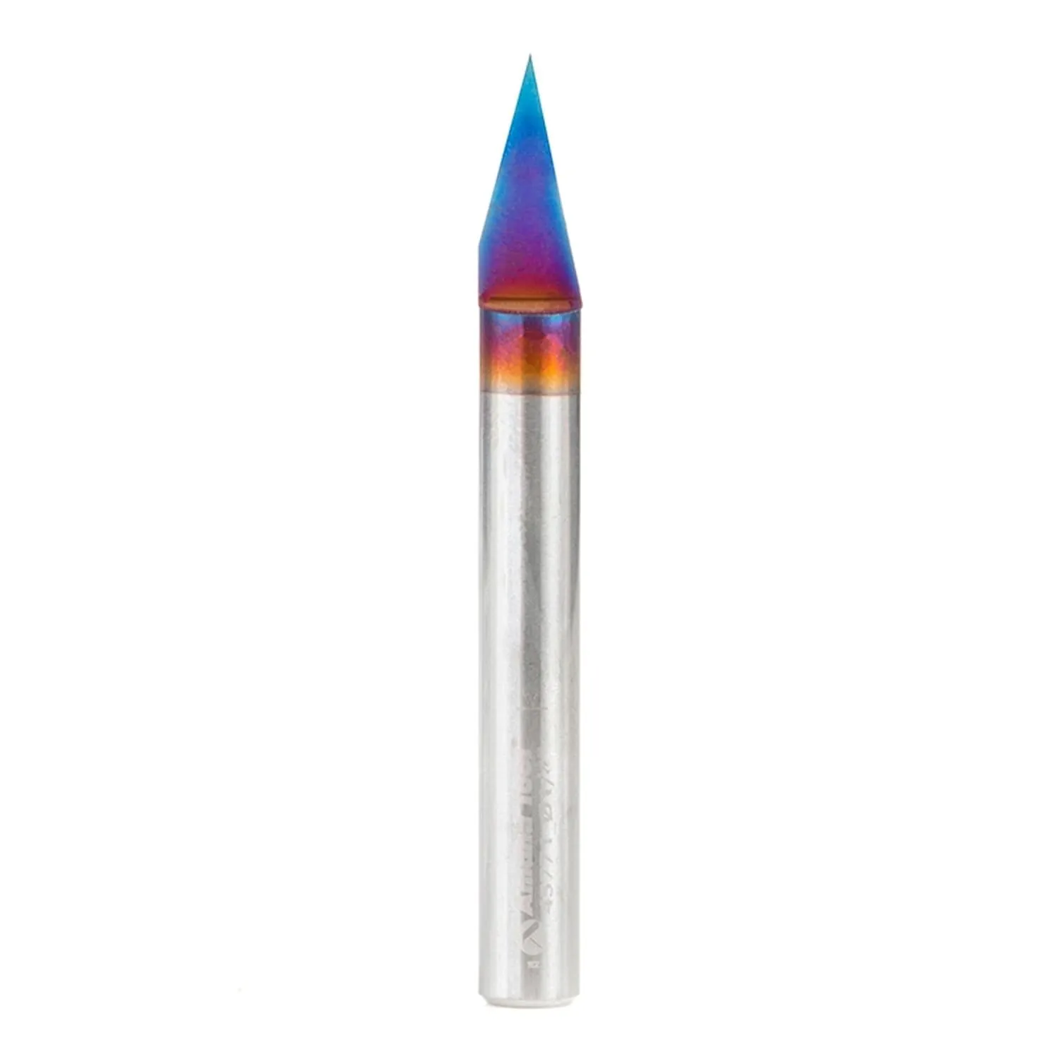 Amana Tool Spektra Extreme Tool Life Coated Solid Carbide Signmaking and Engraving Router Bit, 45771-K, 30 Degree Engraving, 0.005 Tip Width x 1/4 Shank x 2-1/4 Inch Long