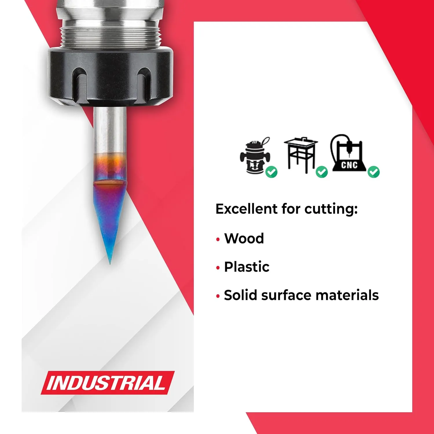 Amana Tool Spektra Extreme Tool Life Coated Solid Carbide Signmaking and Engraving Router Bit, 45771-K, 30 Degree Engraving, 0.005 Tip Width x 1/4 Shank x 2-1/4 Inch Long