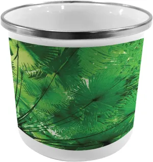 Ambesonne Rainforest Steel Camping Mug, Plants in Tropical Environment Exotic Jungle Atmosphere Natural Beauty Pattern, Printed Thermal Cup for Camping and Outdoor Activities, Green