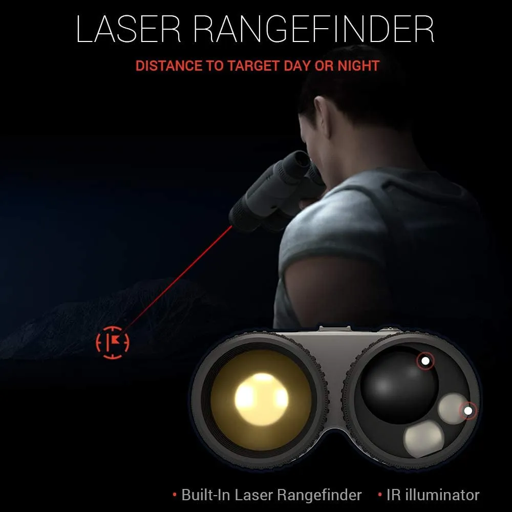 ATN BINOX 4T 384x288, 1.25-5x Smart HD Thermal Binoculars w/Laser Rangefinder, Video Record, Wi-Fi, E-Compass, 16hrs  Battery Power