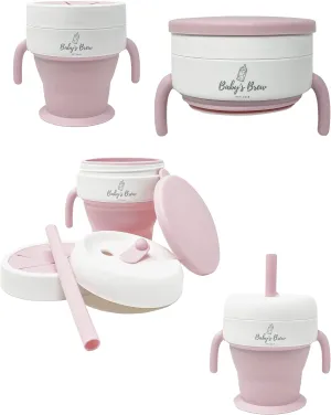 Baby's Brew The 2 in 1 Collapsible Snack and Straw Cup -Pink