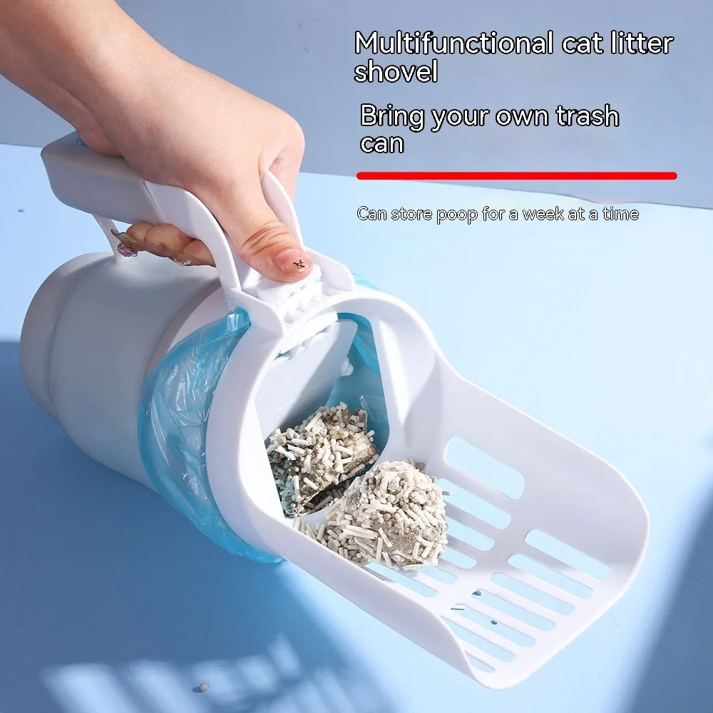 Bagged Cat Litter Scoop, pet Cat Poop Shovel, Cat Litter Trash Can
