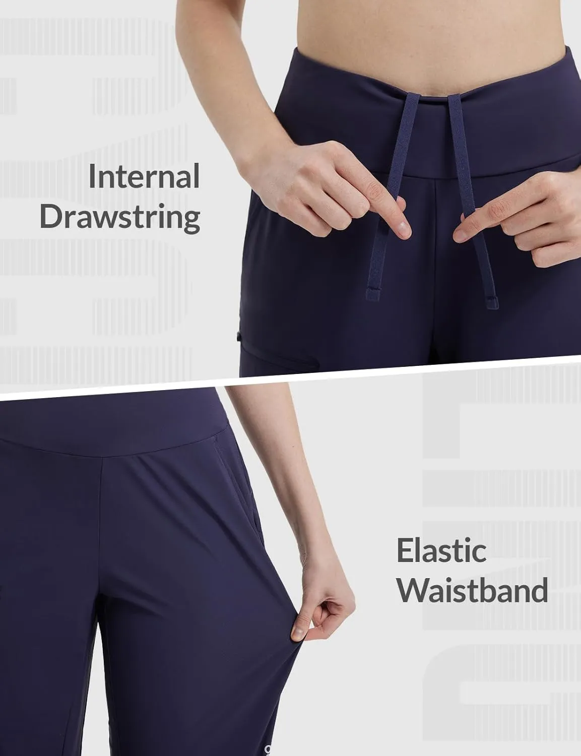 baleaf Women's 14'' Long Shorts Knee Length Capris Quick Dry Lightweight Cargo Hiking Cycling Zipper Pockets UPF 50 