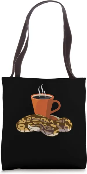 Ball Python Snake Coffee Productivity Herpetology Tote Bag