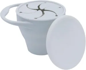 BapronBaby Silicone Collapsible Snack Cup (Gray) - 100% Food Grade Silicone - BPA, Phthalate, and Latex Free - Dishwasher Safe - 6 Months 