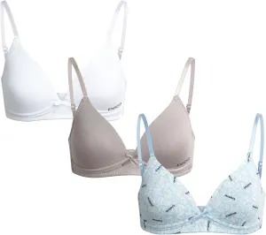 bebe Girls' Training Bra - 3 Pack Wire Free Soft Microfiber Molded Bra with Adjustable Straps (A Cup/B Cup)