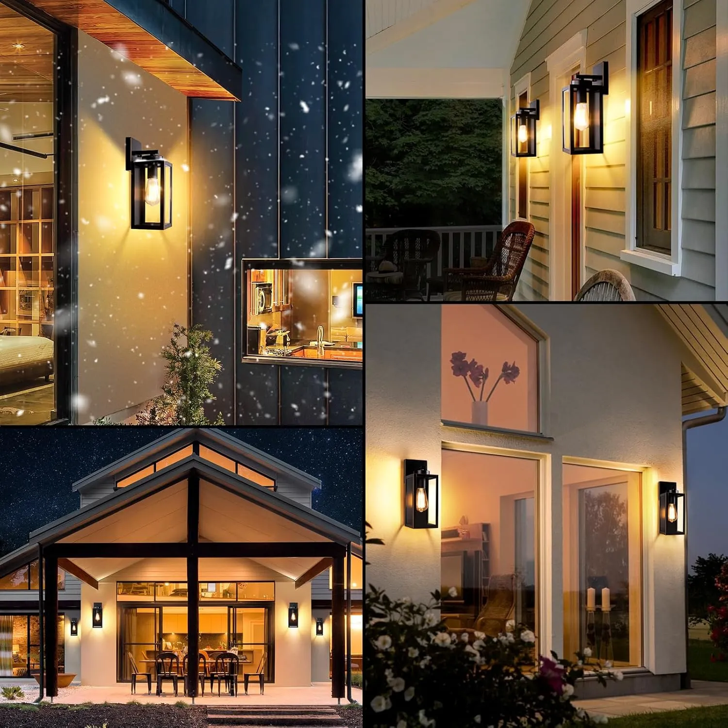 BesLowe Outdoor Wall Light Fixtures, Exterior Waterproof Wall Lanterns, Bronze Porch Sconces Wall Mounted Lighting with E26 Sockets & Glass Shades, Modern Wall Lamps for Patio Front Door Entryway