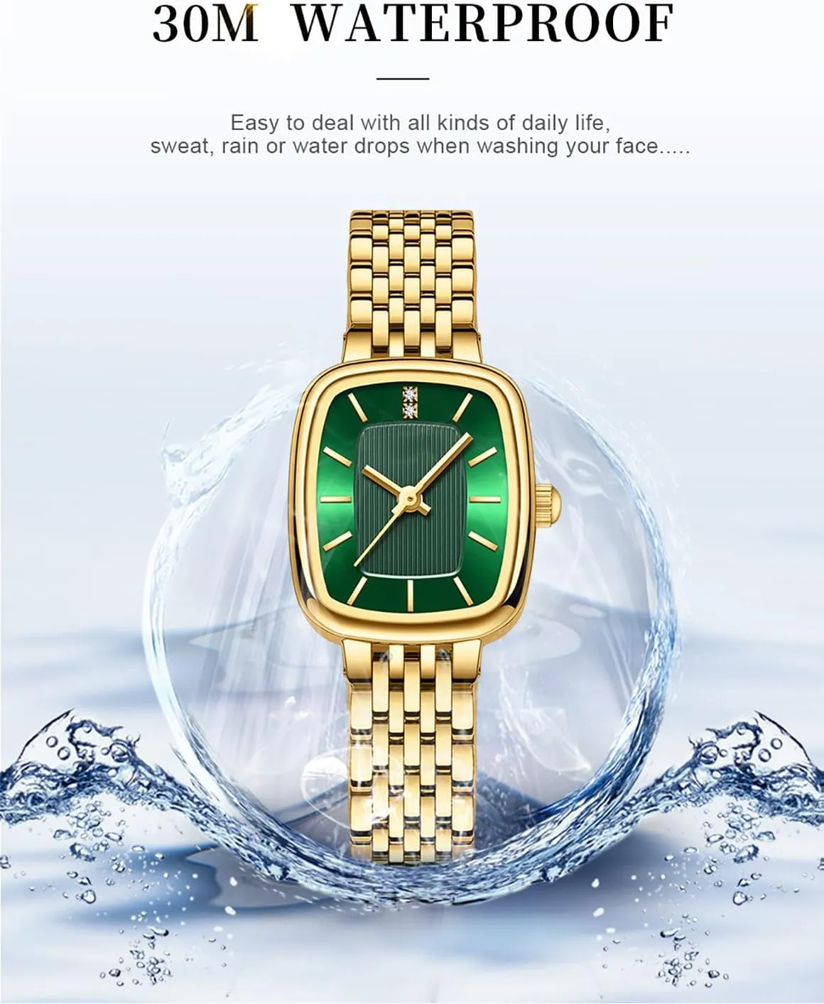 BESTKANG Luxury Women's Watch with Crystal Accents Dial Stainless Steel Band, 30M Waterproof Elegant Designer Watch for Women (GoddessMatch Series)