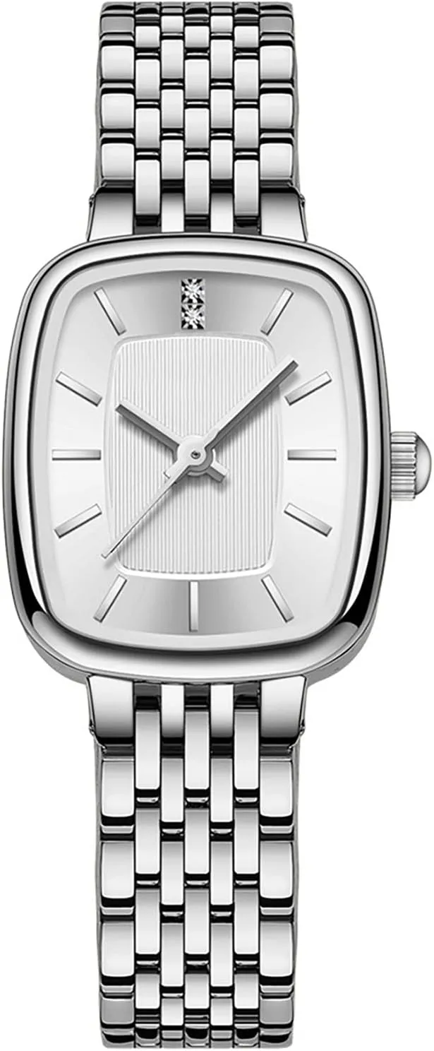 BESTKANG Luxury Women's Watch with Crystal Accents Dial Stainless Steel Band, 30M Waterproof Elegant Designer Watch for Women (GoddessMatch Series)