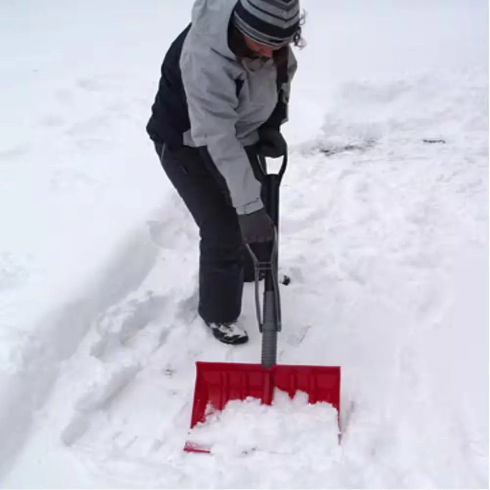 Bigfoot Series 18 In. Poly Combination Snow Shovel with Adjustable Power Lift Ergonomic Handle
