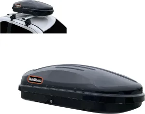 Black Horse Rooftop Cargo Carrier ABS   PMMA Hard Shell, 9 Cubic Feet Waterproof Car Roof Cargo Carrier Box w/Dual Side Opening, Security Key, 165lbs Capacity, for 28" to 80" Wide Crossbar Rack