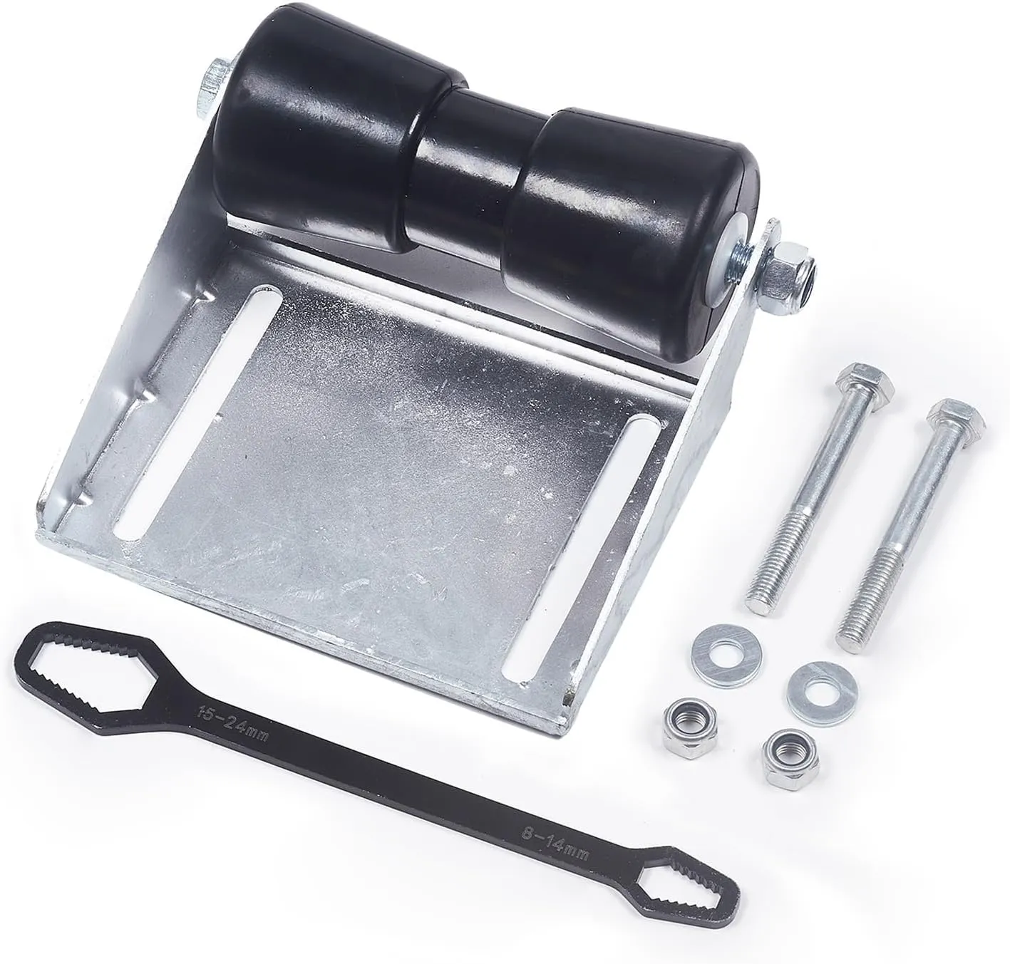 Boat Trailer Rollers with Brackets 12" Keel Roller Assembly Kit with Wrench Tool for Boat Trailer (Galvanized Steel)