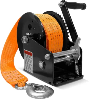 Boat Winches for Trailers, 1600lbs Boat Winch with 33 Ft Strap, Heavy Duty Hand Winch with 2-Way Ratchet 4:1 Gear, Portable Trailer Winch for Boat, Truck, Jet Ski, ATV, RV