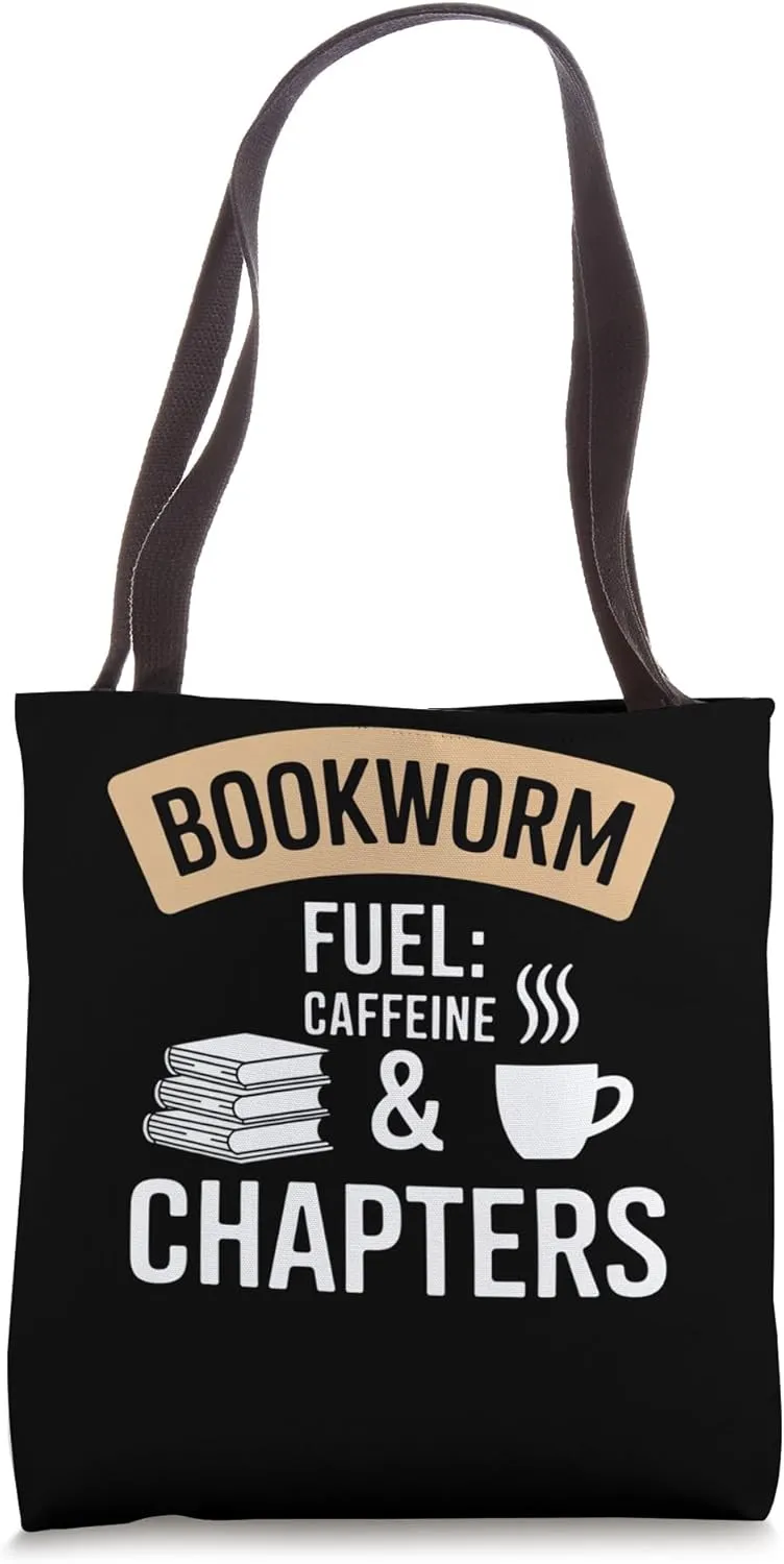 Bookworm Fuel: Caffeine & Chapters Art Tote Bag