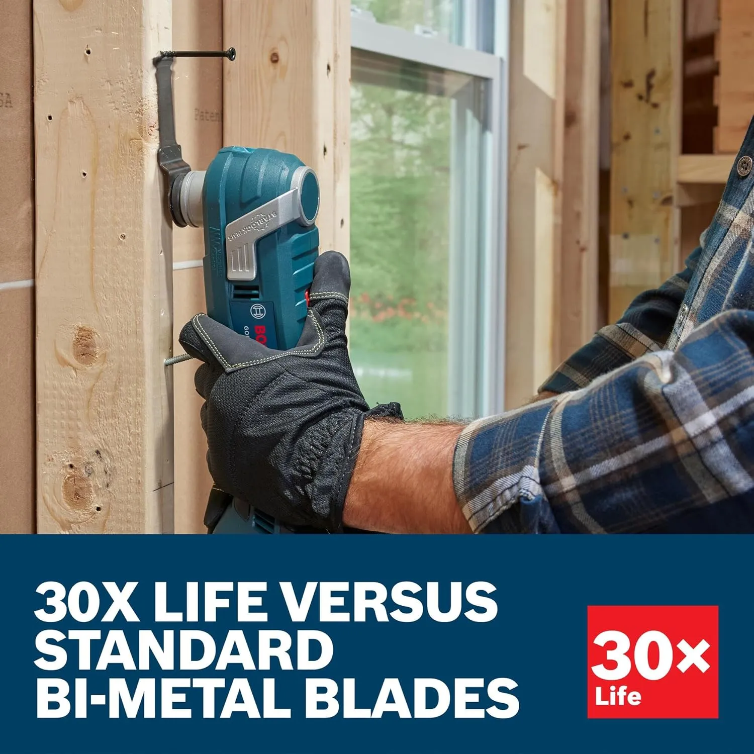 BOSCH OSL114C-10 10-Pack 1-1/4 in. Starlock Oscillating Multi Tool Metal & More Carbide Extreme Plunge Cut Blades for Cutting Iron Bar, Metal, Wood with Nails, Drywall and Tile
