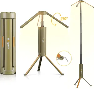 BougeRV Telescopic Camping Light, 15600mAh Collapsible Outdoor Light, Rotatable Electric Lantern, IP54 Waterproof Flashlight, Cordless Camping Tent Lamp for Emergency, Camping, Hiking, 2025 Version